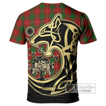 MacPhee (McPhee) Tartan T-Shirt with Family Crest Celtic Wolf Style