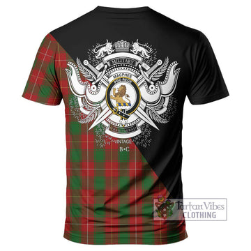 MacPhee (McPhee) Tartan T-Shirt with Family Crest and Military Logo Style - Tartan Vibes Clothing