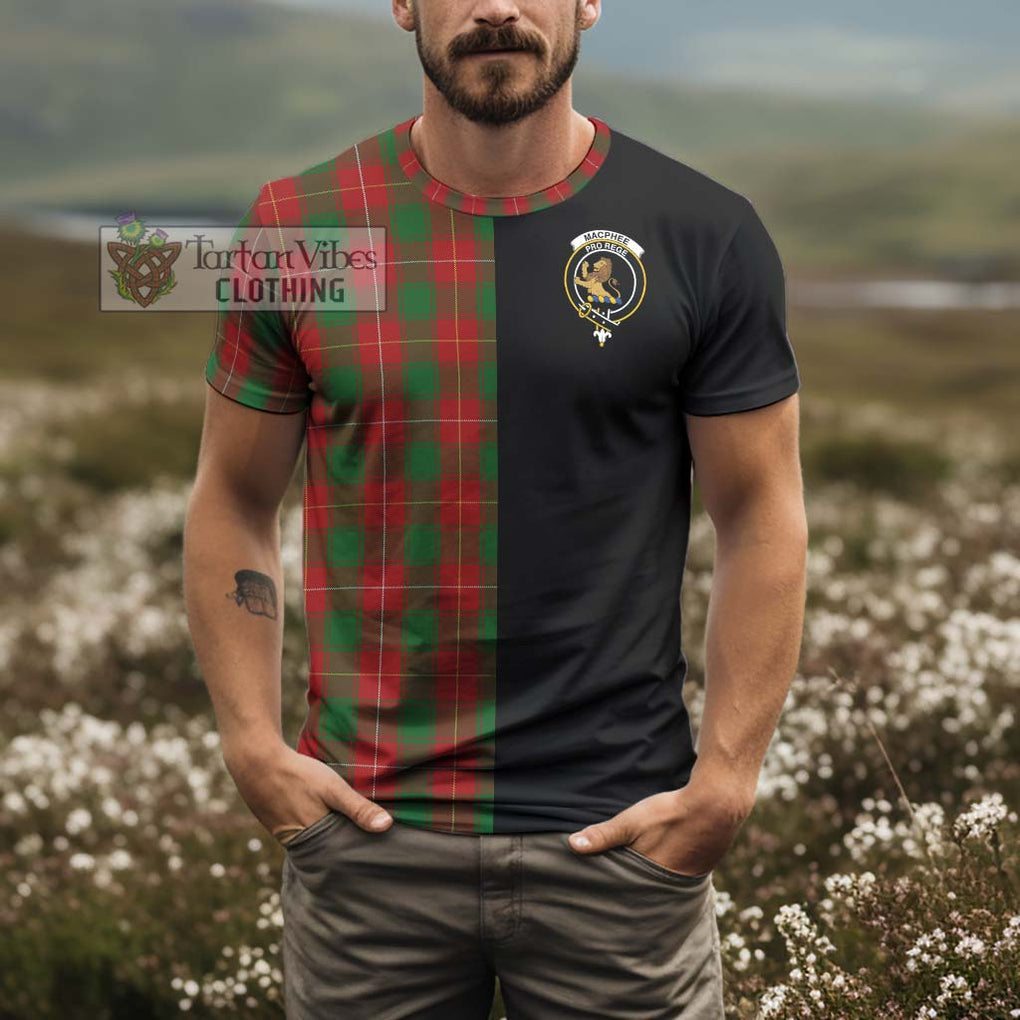 MacPhee (McPhee) Tartan T-Shirt with Family Crest and Half Of Me Style - Tartan Vibes Clothing