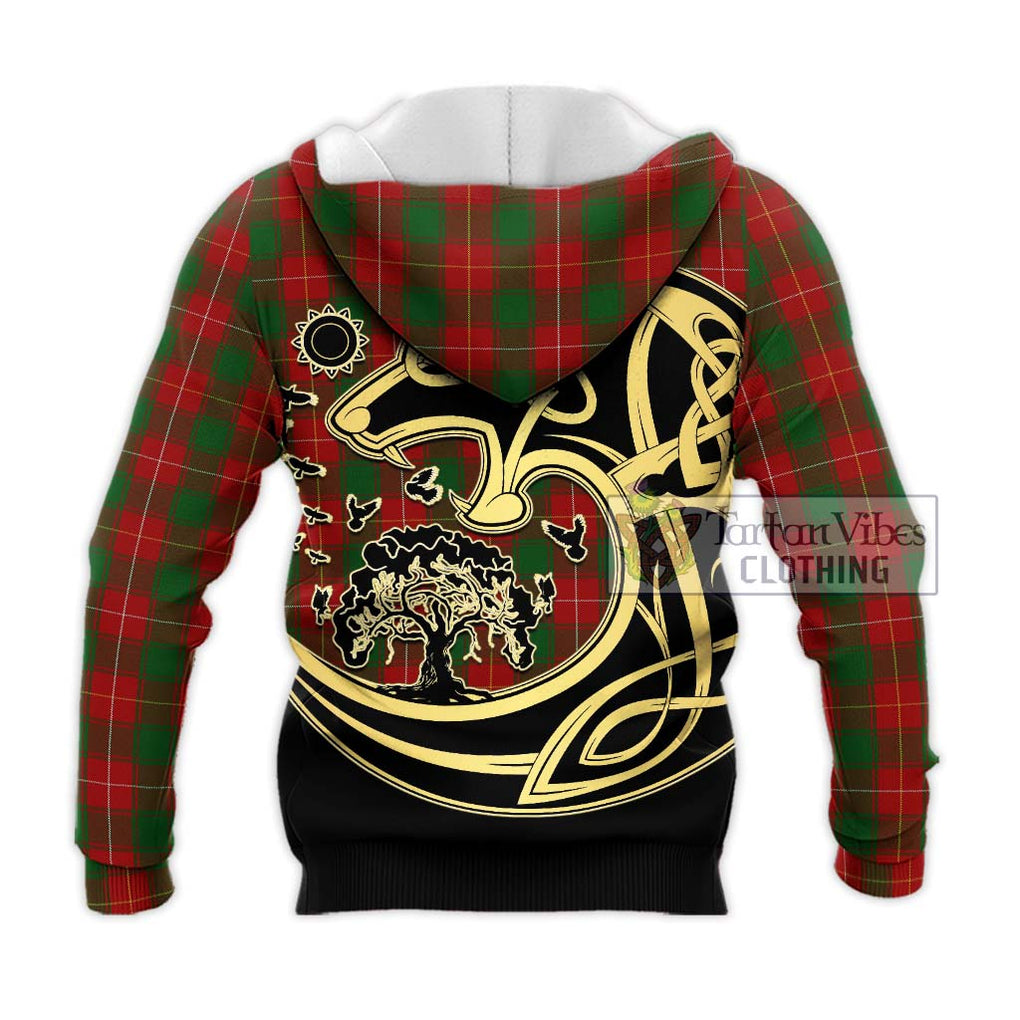 MacPhee (McPhee) Tartan Knitted Hoodie with Family Crest Celtic Wolf Style - Tartan Vibes Clothing