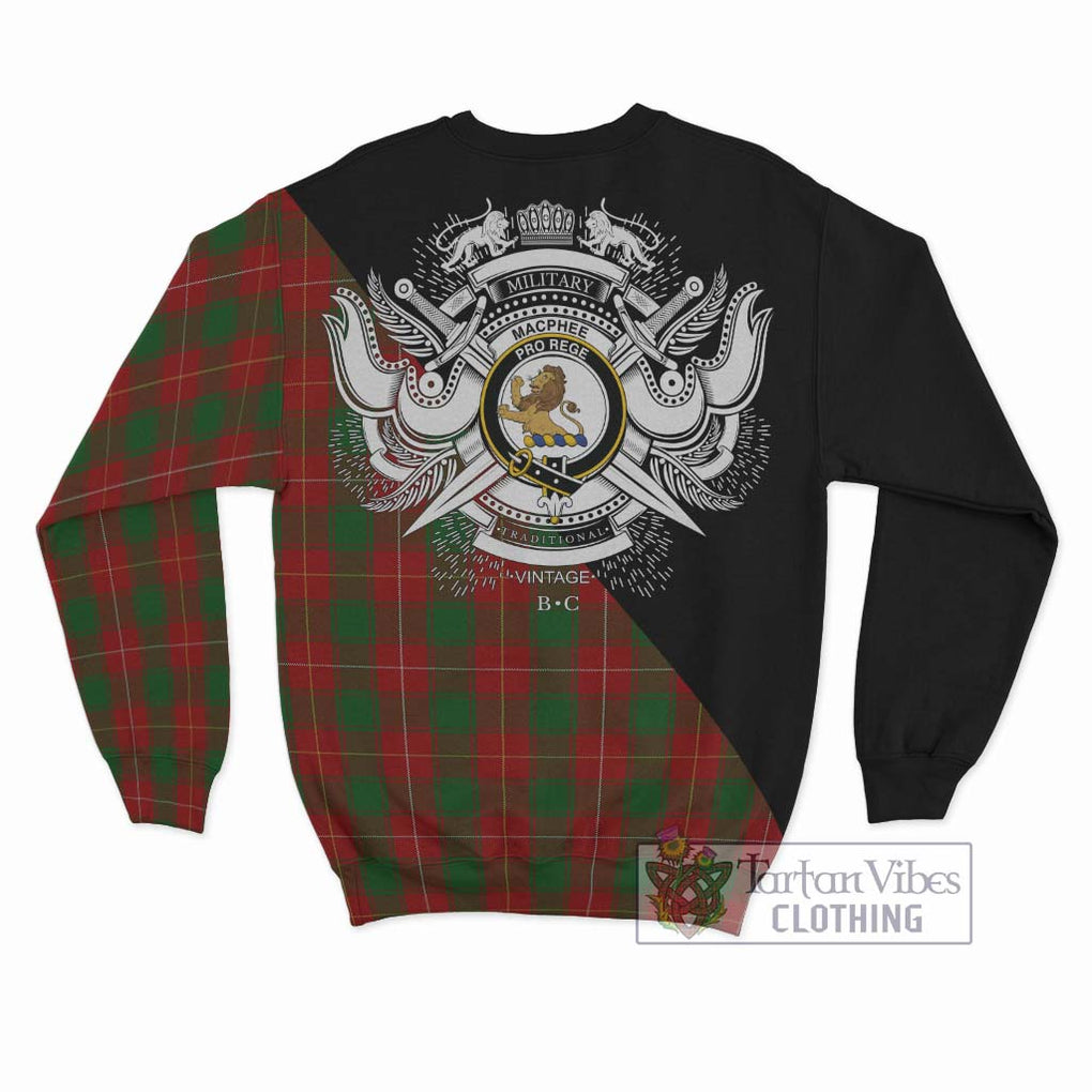 MacPhee (McPhee) Tartan Sweatshirt with Family Crest and Military Logo Style - Tartan Vibes Clothing