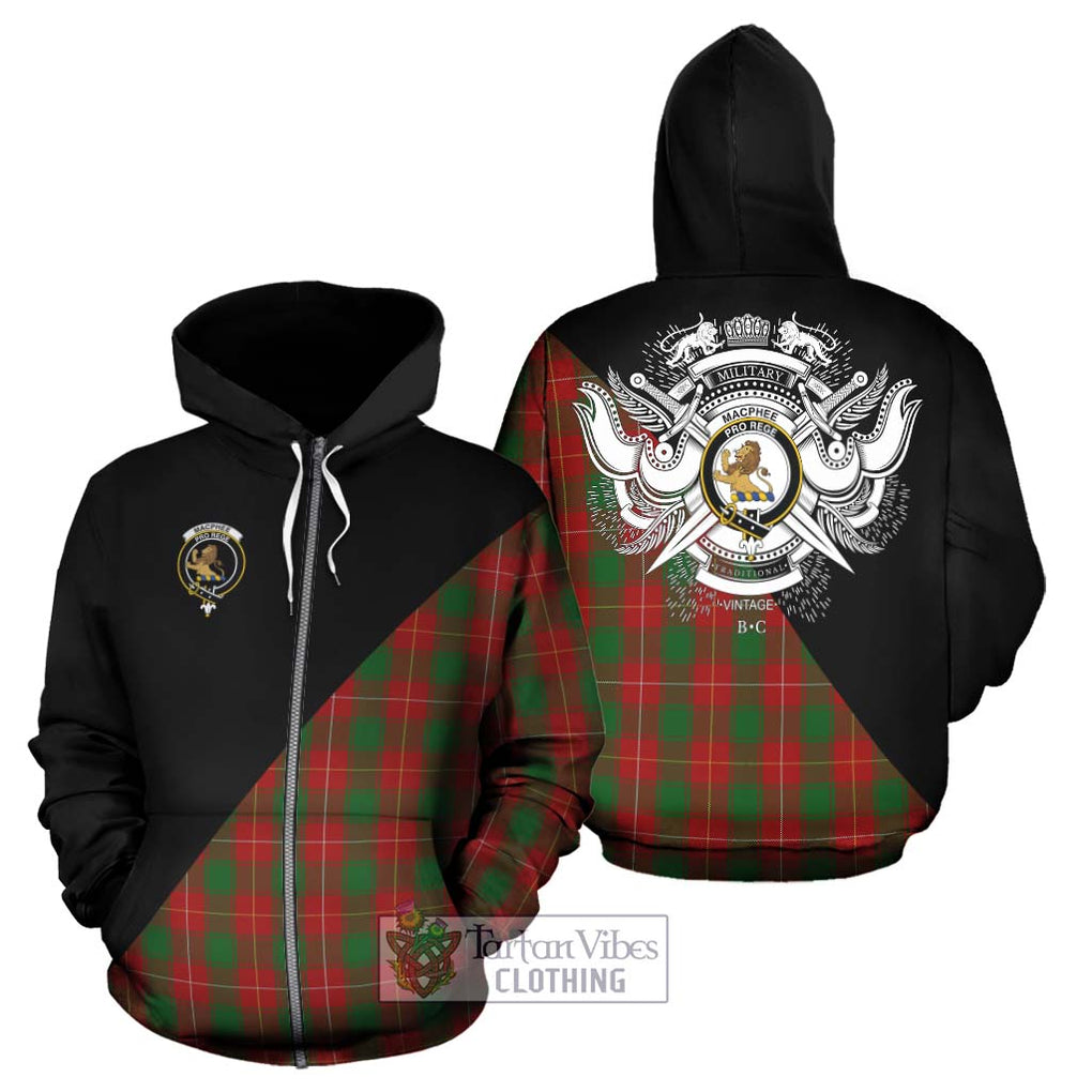 MacPhee (McPhee) Tartan Hoodie with Family Crest and Military Logo Style - Tartan Vibes Clothing