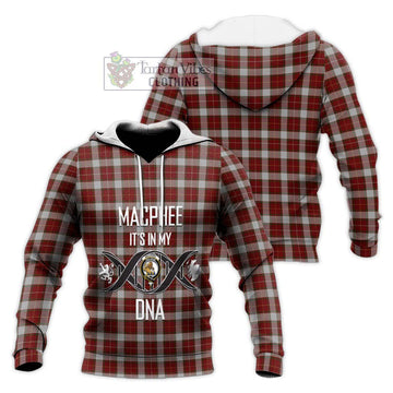 MacPhee Dress Tartan Knitted Hoodie with Family Crest DNA In Me Style Unisex Knitted Pullover Hoodie - Tartan Vibes Clothing