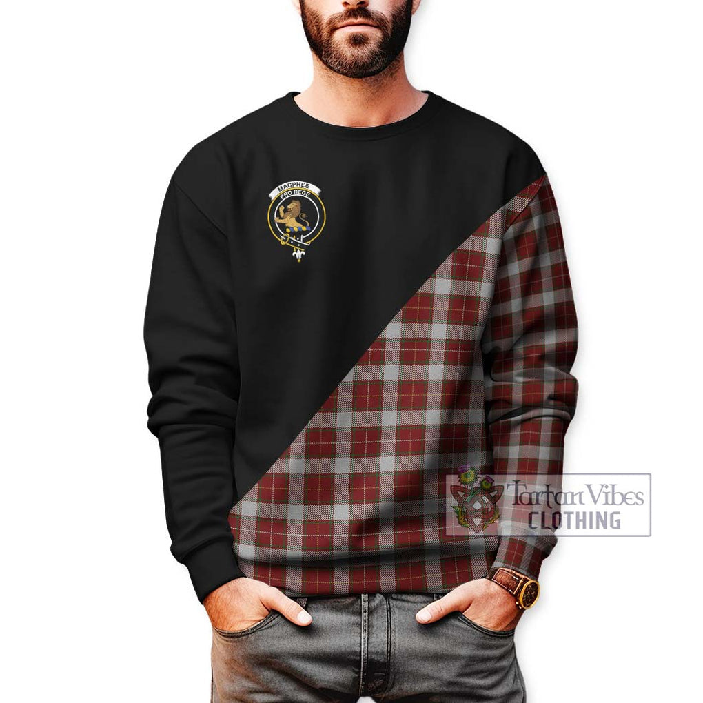 MacPhee Dress Tartan Sweatshirt with Family Crest and Military Logo Style Unisex - Tartan Vibes Clothing