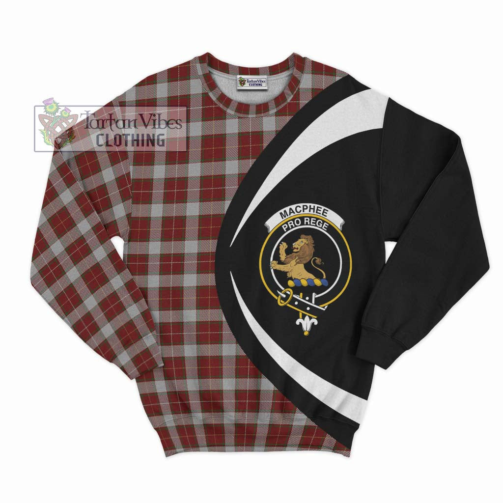 MacPhee Dress Tartan Sweatshirt with Family Crest Circle Style Unisex - Tartan Vibes Clothing