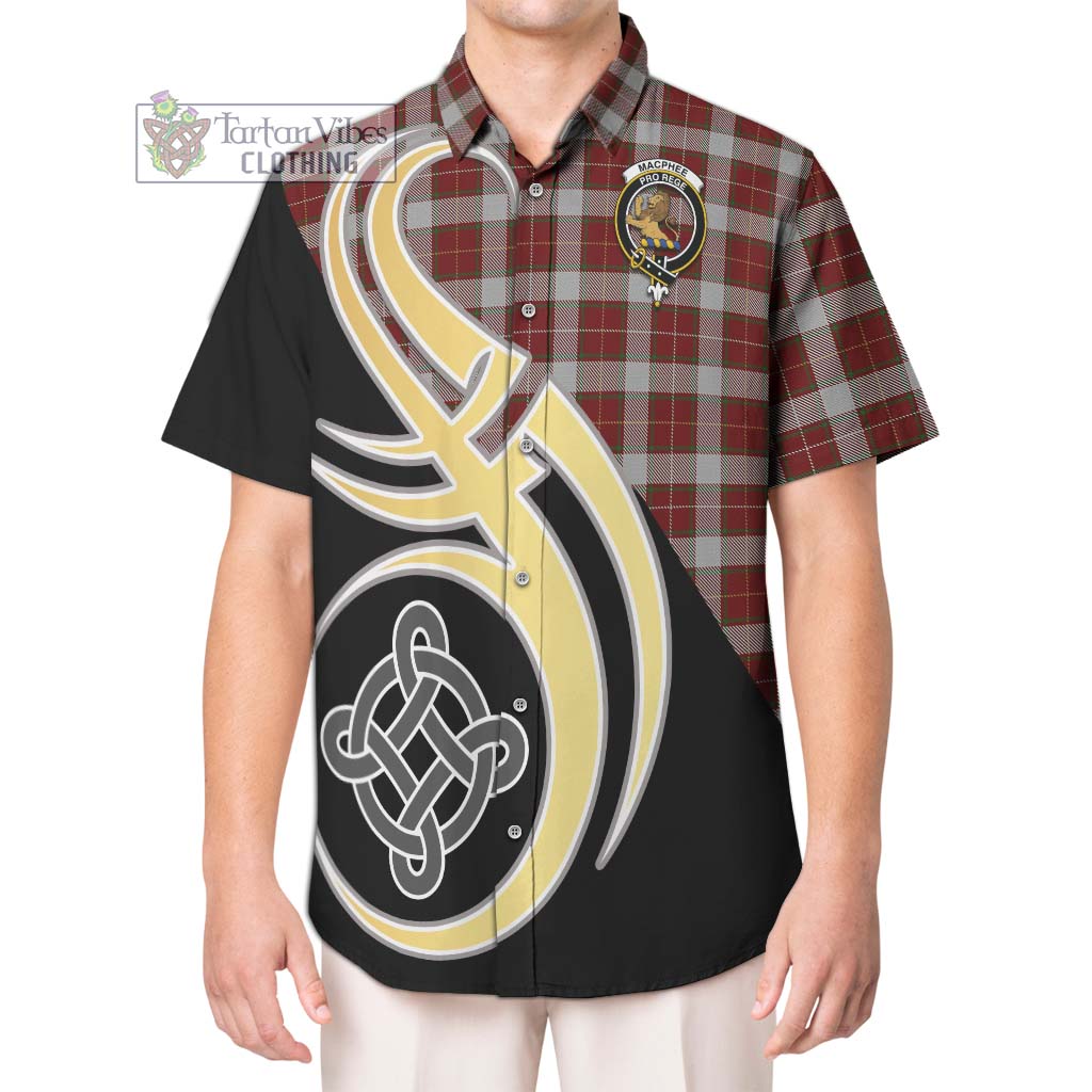 MacPhee Dress Tartan Hawaiian Shirt with Family Crest and Celtic Symbol Style Kid - Tartan Vibes Clothing