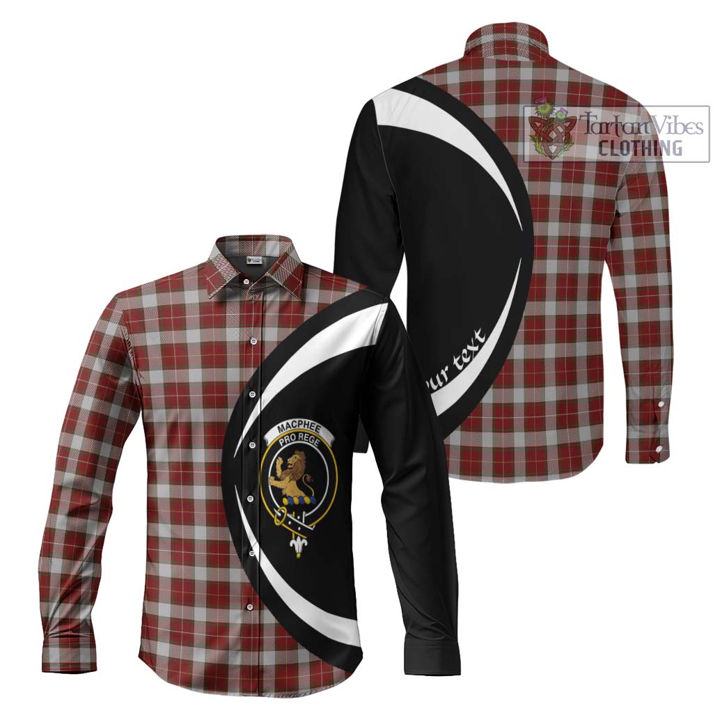 MacPhee Dress Tartan Long Sleeve Button Up with Family Crest Circle Style Men's Shirt S - Tartan Vibes Clothing