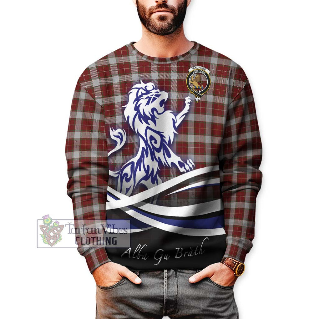 MacPhee Dress Tartan Sweatshirt with Alba Gu Brath Regal Lion Emblem Unisex - Tartan Vibes Clothing