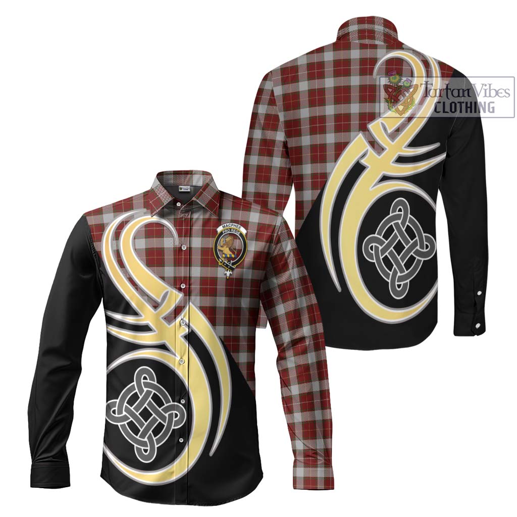 MacPhee Dress Tartan Long Sleeve Button Shirt with Family Crest and Celtic Symbol Style Men's Shirt S - Tartan Vibes Clothing