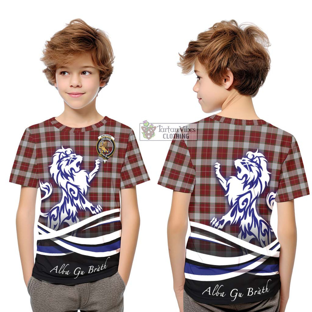 MacPhee Dress Tartan Kid T-Shirt with Alba Gu Brath Regal Lion Emblem Youth XL Size14 - Tartan Vibes Clothing