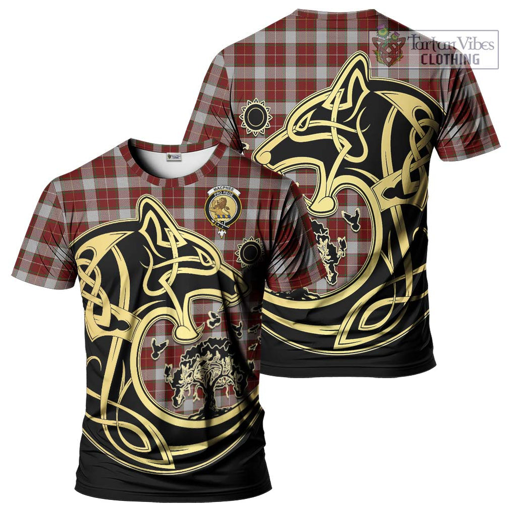 MacPhee Dress Tartan T-Shirt with Family Crest Celtic Wolf Style Kid's Shirt - Tartan Vibes Clothing
