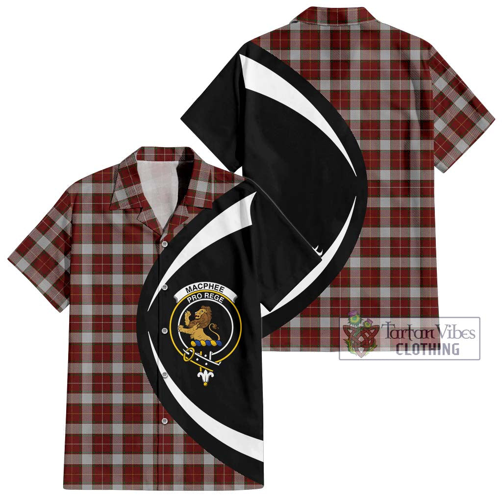 MacPhee Dress Tartan Hawaiian Shirt with Family Crest Circle Style Kid - Tartan Vibes Clothing