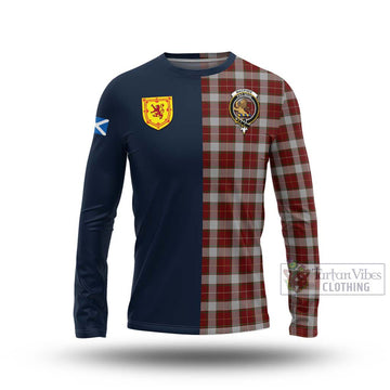 MacPhee Dress Tartan Long Sleeve T-Shirt Alba with Scottish Lion Royal Arm Half Style Unisex - Tartan Vibes Clothing