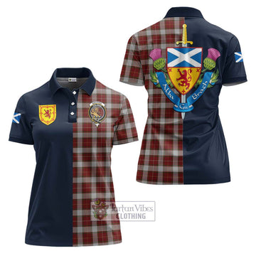 MacPhee Dress Tartan Women's Polo Shirt Alba with Scottish Lion Royal Arm Half Style Women - Tartan Vibes Clothing