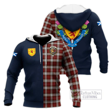 MacPhee Dress Tartan Knitted Hoodie Alba with Scottish Lion Royal Arm Half Style Unisex Knitted Pullover Hoodie - Tartan Vibes Clothing
