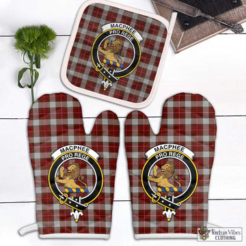MacPhee Dress Tartan Combo Oven Mitt & Pot-Holder with Family Crest Combo 2 Oven Mitt & 1 Pot-Holder Black - Tartan Vibes Clothing
