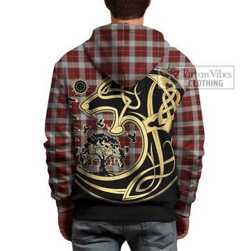 MacPhee Dress Tartan Hoodie with Family Crest Celtic Wolf Style - Tartan Vibes Clothing