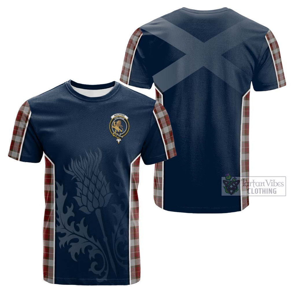 Tartan Vibes Clothing MacPhee Dress Tartan Cotton T-shirt with Family Crest and Scottish Thistle Vibes Sport Style