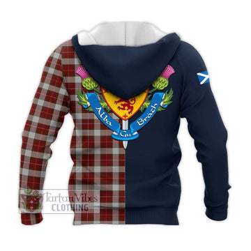 MacPhee Dress Tartan Knitted Hoodie Alba with Scottish Lion Royal Arm Half Style - Tartan Vibes Clothing