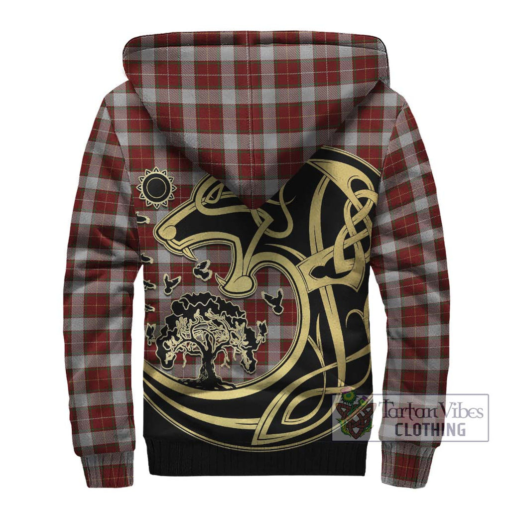 MacPhee Dress Tartan Sherpa Hoodie with Family Crest Celtic Wolf Style - Tartan Vibes Clothing