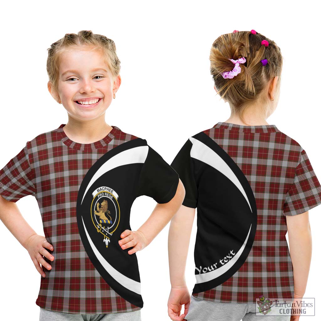 MacPhee Dress Tartan Kid T-Shirt with Family Crest Circle Style - Tartan Vibes Clothing