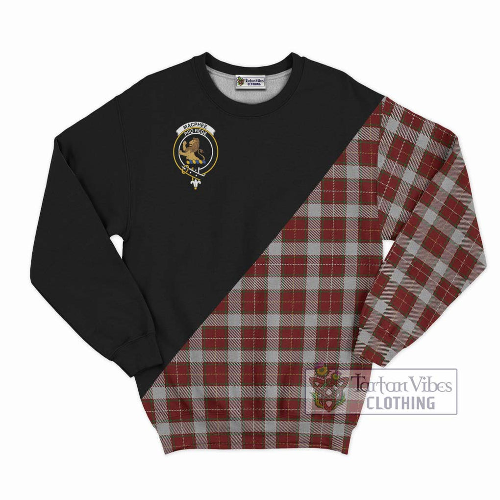 MacPhee Dress Tartan Sweatshirt with Family Crest and Military Logo Style - Tartan Vibes Clothing