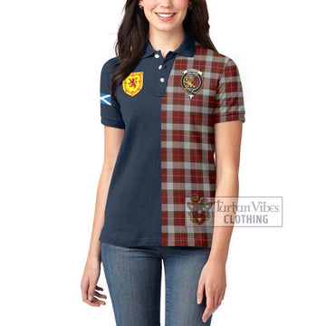 MacPhee Dress Tartan Women's Polo Shirt Alba with Scottish Lion Royal Arm Half Style - Tartan Vibes Clothing