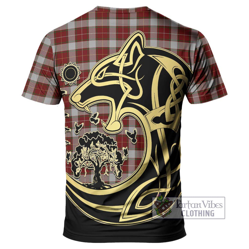 MacPhee Dress Tartan T-Shirt with Family Crest Celtic Wolf Style - Tartan Vibes Clothing