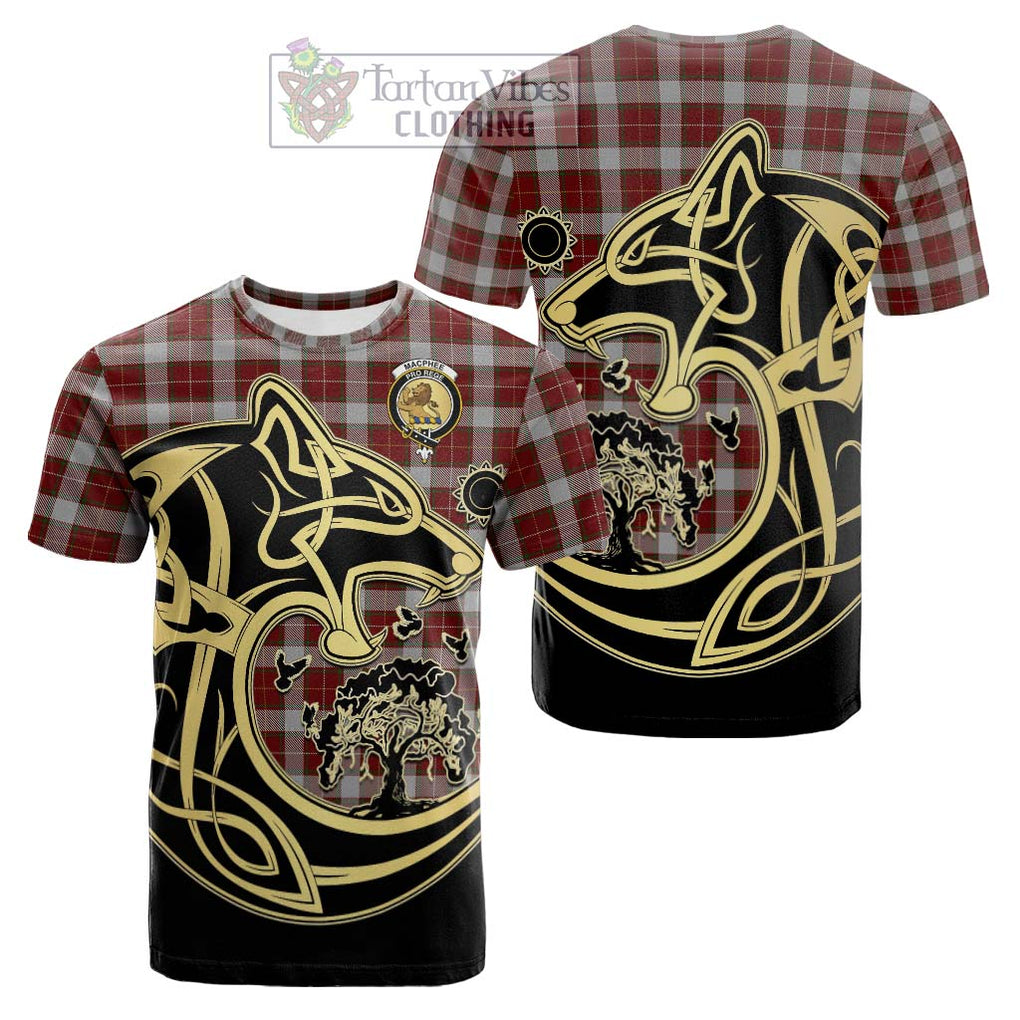Tartan Vibes Clothing MacPhee Dress Tartan Cotton T-shirt with Family Crest Celtic Wolf Style