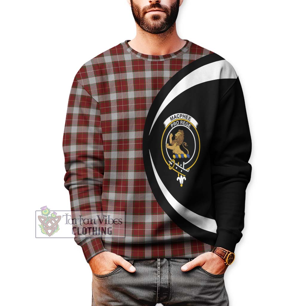 MacPhee Dress Tartan Sweatshirt with Family Crest Circle Style - Tartan Vibes Clothing