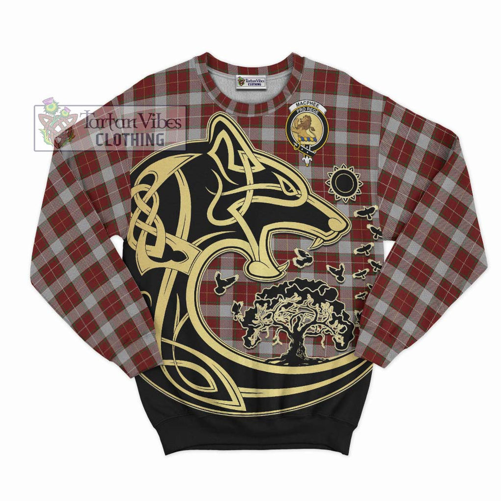 MacPhee Dress Tartan Sweatshirt with Family Crest Celtic Wolf Style - Tartan Vibes Clothing