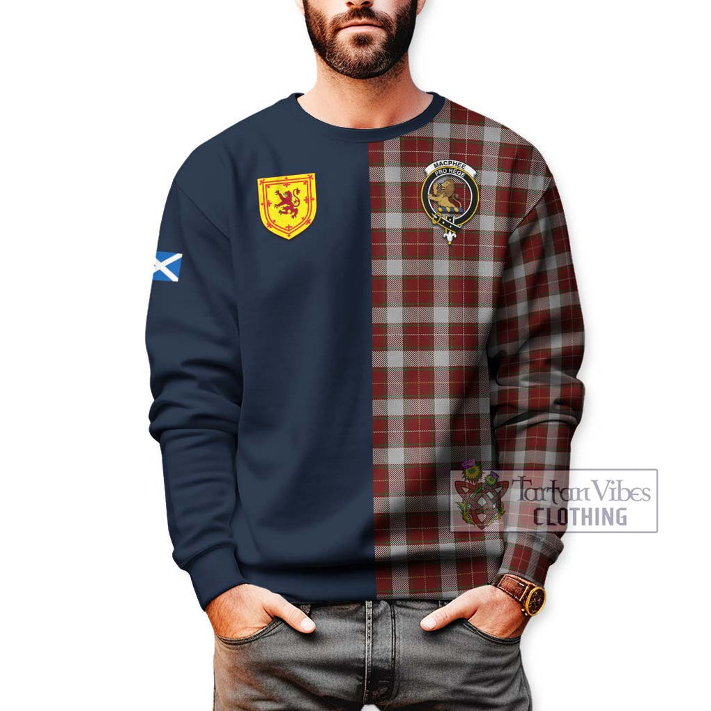 MacPhee Dress Tartan Sweatshirt Alba with Scottish Lion Royal Arm Half Style - Tartan Vibes Clothing