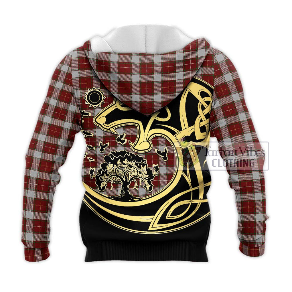 MacPhee Dress Tartan Knitted Hoodie with Family Crest Celtic Wolf Style - Tartan Vibes Clothing
