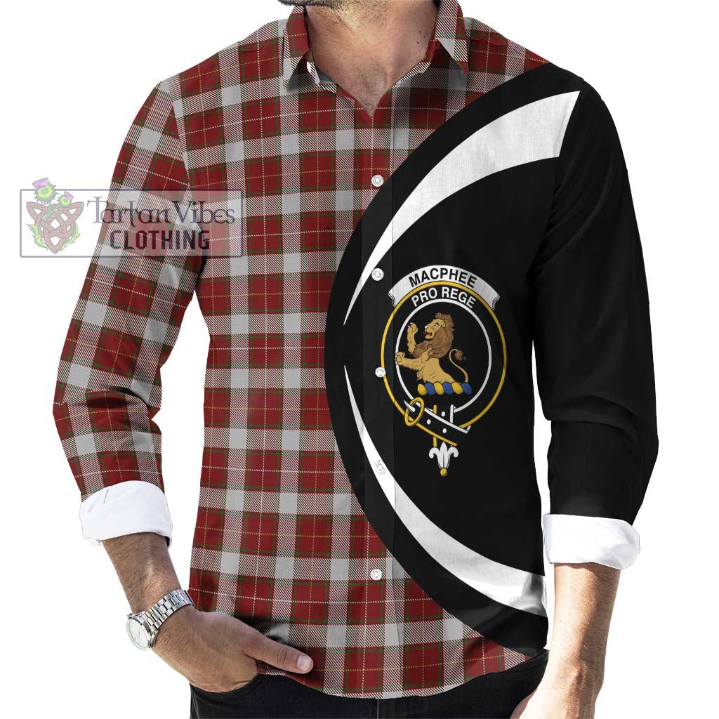 MacPhee Dress Tartan Long Sleeve Button Up with Family Crest Circle Style - Tartan Vibes Clothing