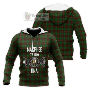 MacPhee Hunting Tartan Knitted Hoodie with Family Crest DNA In Me Style Unisex Knitted Pullover Hoodie - Tartan Vibes Clothing