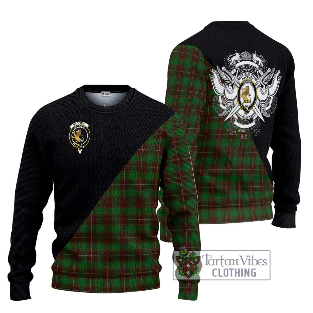 MacPhee Hunting Tartan Ugly Sweater with Family Crest and Military Logo Style Unisex - Tartan Vibes Clothing