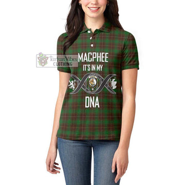 MacPhee Hunting Tartan Women's Polo Shirt with Family Crest DNA In Me Style Women - Tartan Vibes Clothing