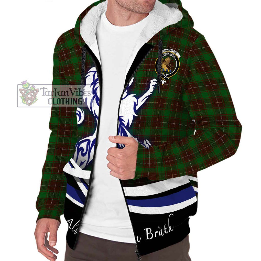 MacPhee Hunting Tartan Sherpa Hoodie with Alba Gu Brath Regal Lion Emblem Unisex S - Tartan Vibes Clothing