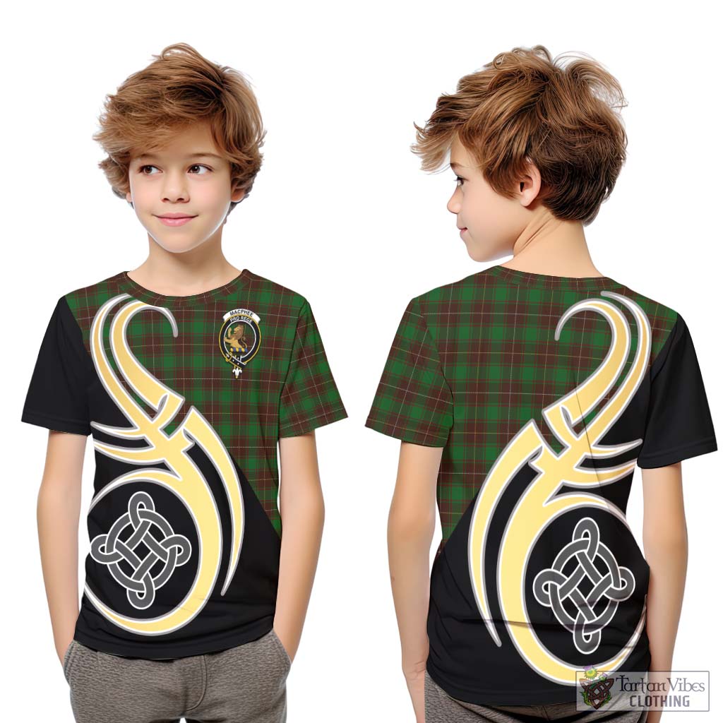 MacPhee Hunting Tartan Kid T-Shirt with Family Crest and Celtic Symbol Style Youth XL Size14 - Tartan Vibes Clothing