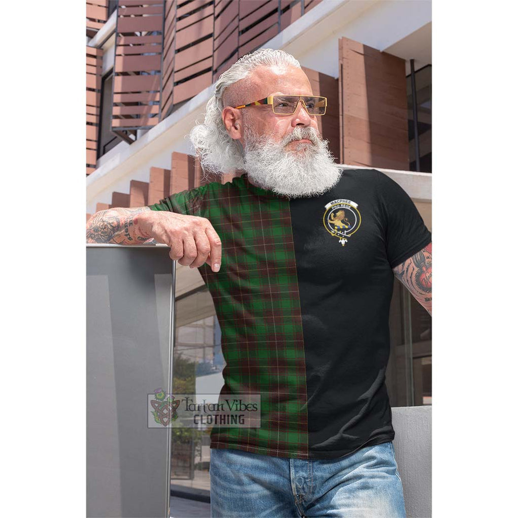 Tartan Vibes Clothing MacPhee Hunting Tartan Cotton T-shirt with Family Crest and Half Of Me Style