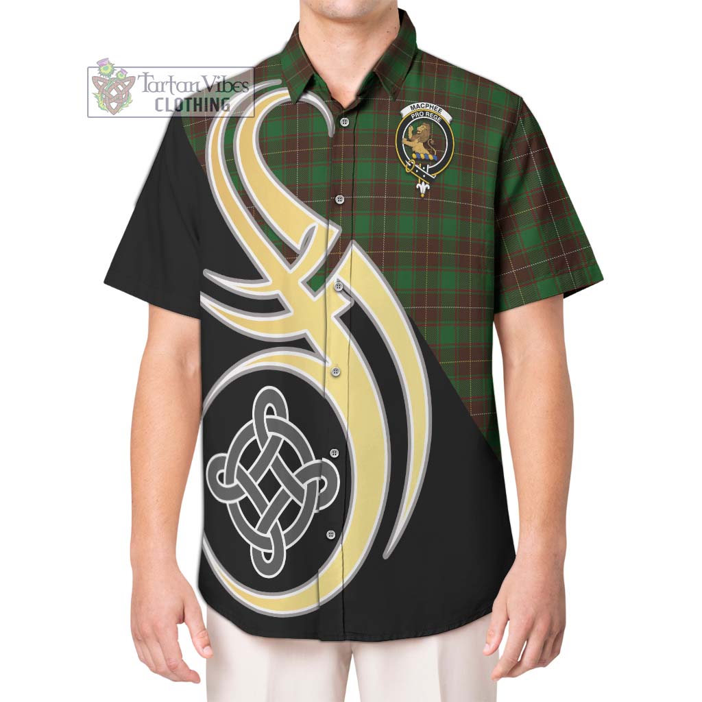 MacPhee Hunting Tartan Hawaiian Shirt with Family Crest and Celtic Symbol Style Kid - Tartan Vibes Clothing