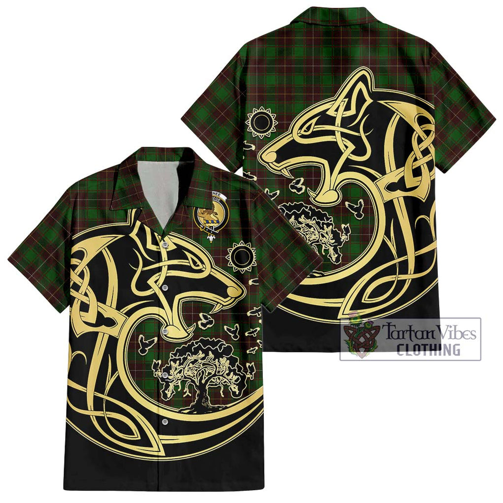 MacPhee Hunting Tartan Hawaiian Shirt with Family Crest Celtic Wolf Style Kid - Tartan Vibes Clothing