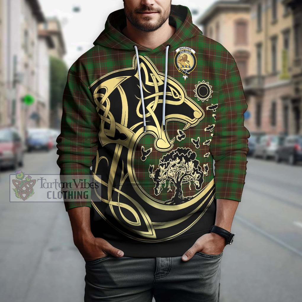 MacPhee Hunting Tartan Hoodie with Family Crest Celtic Wolf Style Zip Hoodie - Tartan Vibes Clothing
