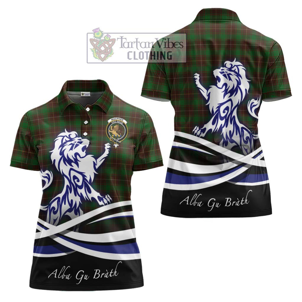 MacPhee Hunting Tartan Women's Polo Shirt with Alba Gu Brath Regal Lion Emblem Women - Tartan Vibes Clothing