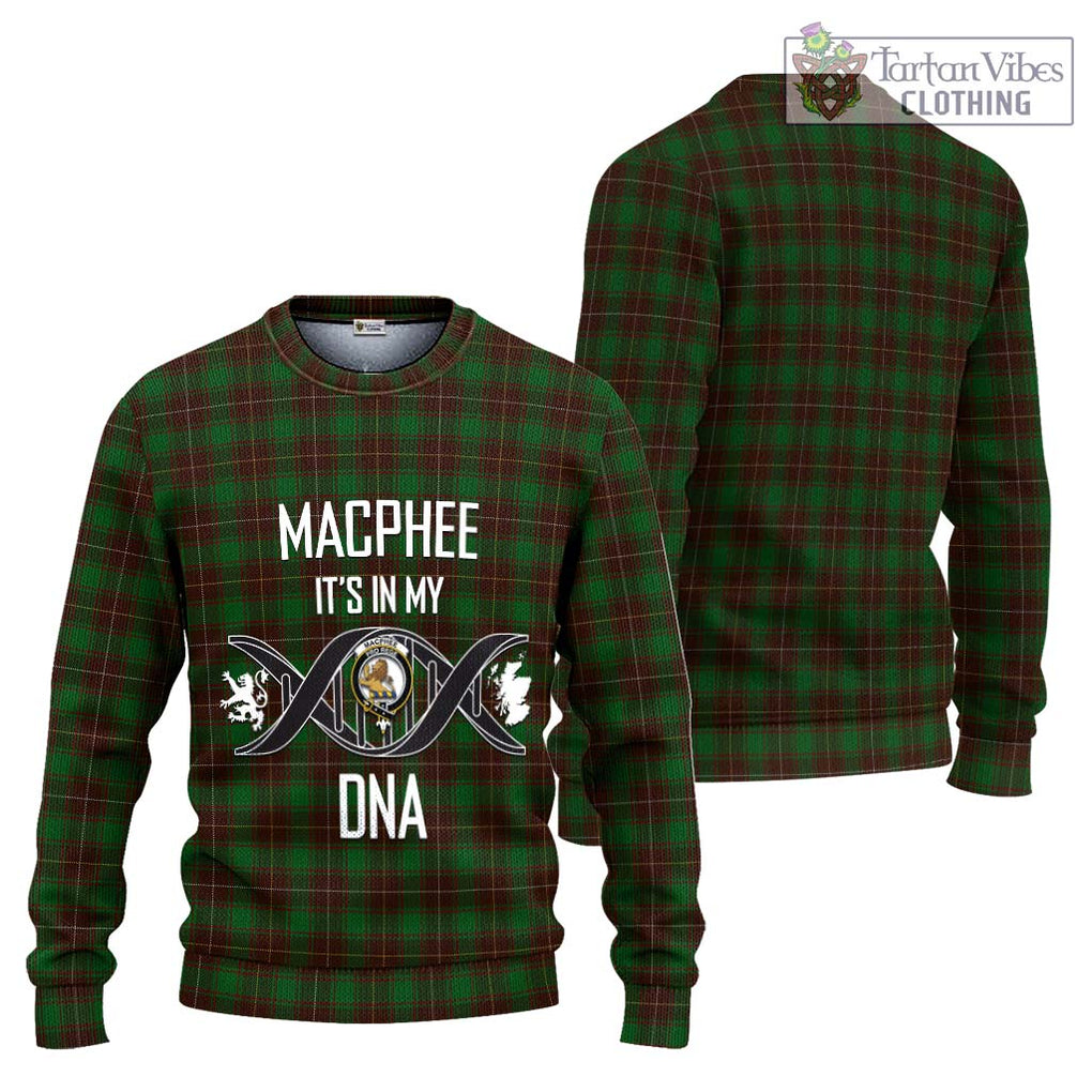 MacPhee Hunting Tartan Ugly Sweater with Family Crest DNA In Me Style Unisex - Tartan Vibes Clothing
