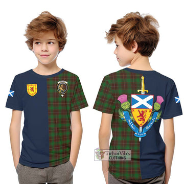 MacPhee Hunting Tartan Kid T-Shirt Alba with Scottish Lion Royal Arm Half Style Youth XL Size14 - Tartan Vibes Clothing