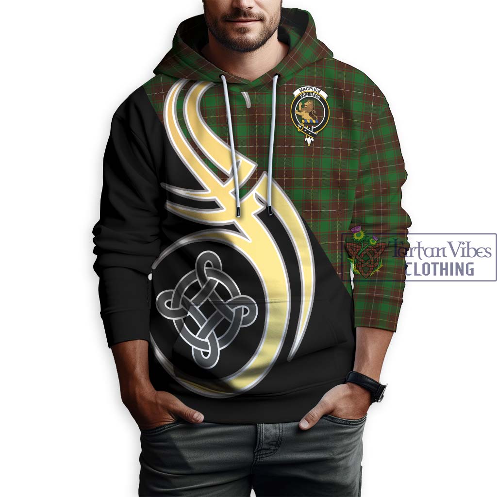 MacPhee Hunting Tartan Hoodie with Family Crest and Celtic Symbol Style Zip Hoodie - Tartan Vibes Clothing