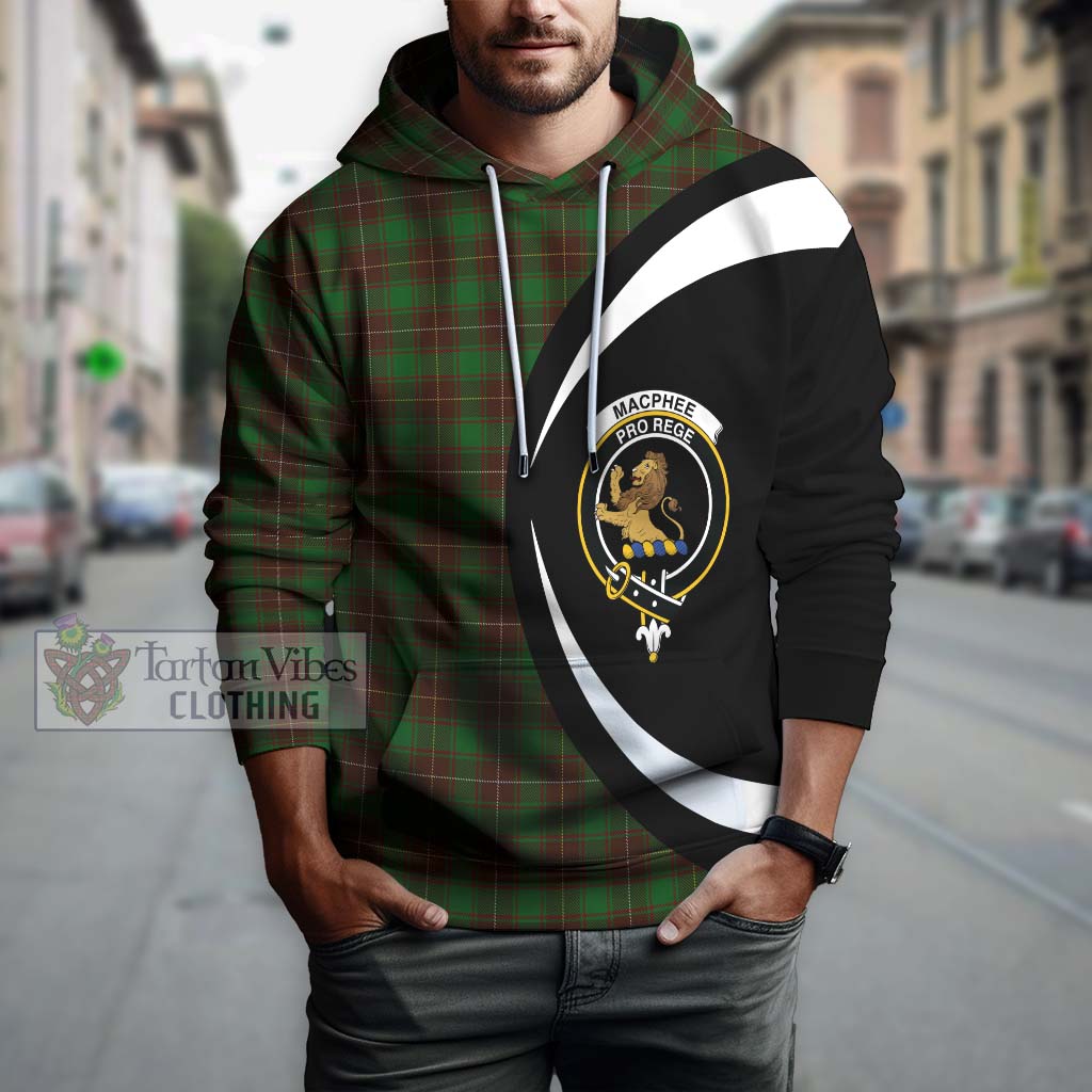 MacPhee Hunting Tartan Hoodie with Family Crest Circle Style Zip Hoodie - Tartan Vibes Clothing