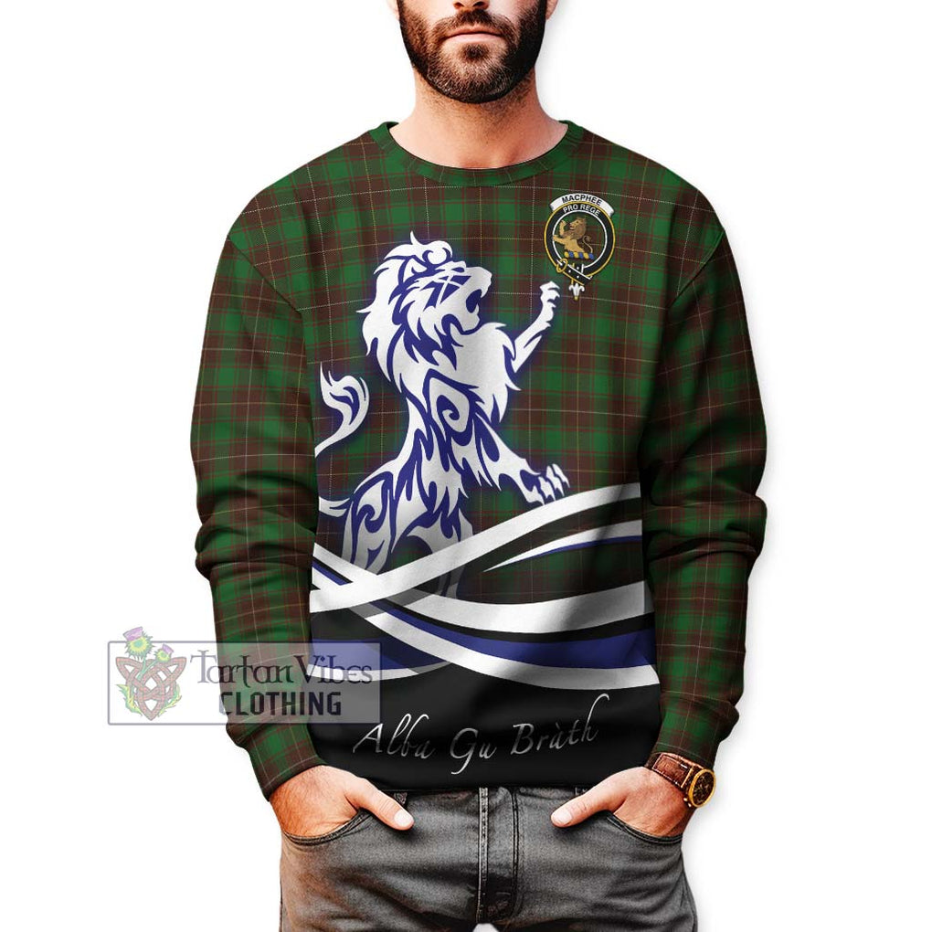 MacPhee Hunting Tartan Sweatshirt with Alba Gu Brath Regal Lion Emblem Unisex - Tartan Vibes Clothing