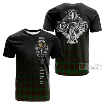 Tartan Vibes Clothing MacPhee Hunting Tartan Cotton T-shirt Featuring Alba Gu Brath Family Crest Celtic Inspired